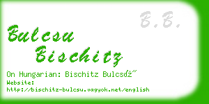 bulcsu bischitz business card
